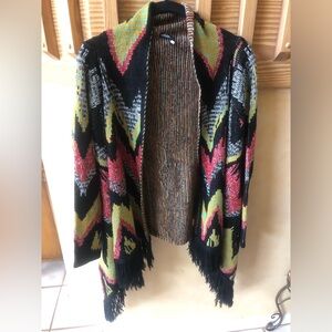 Hot & Delicious Southwestern Sweater Cardigan with Fringe